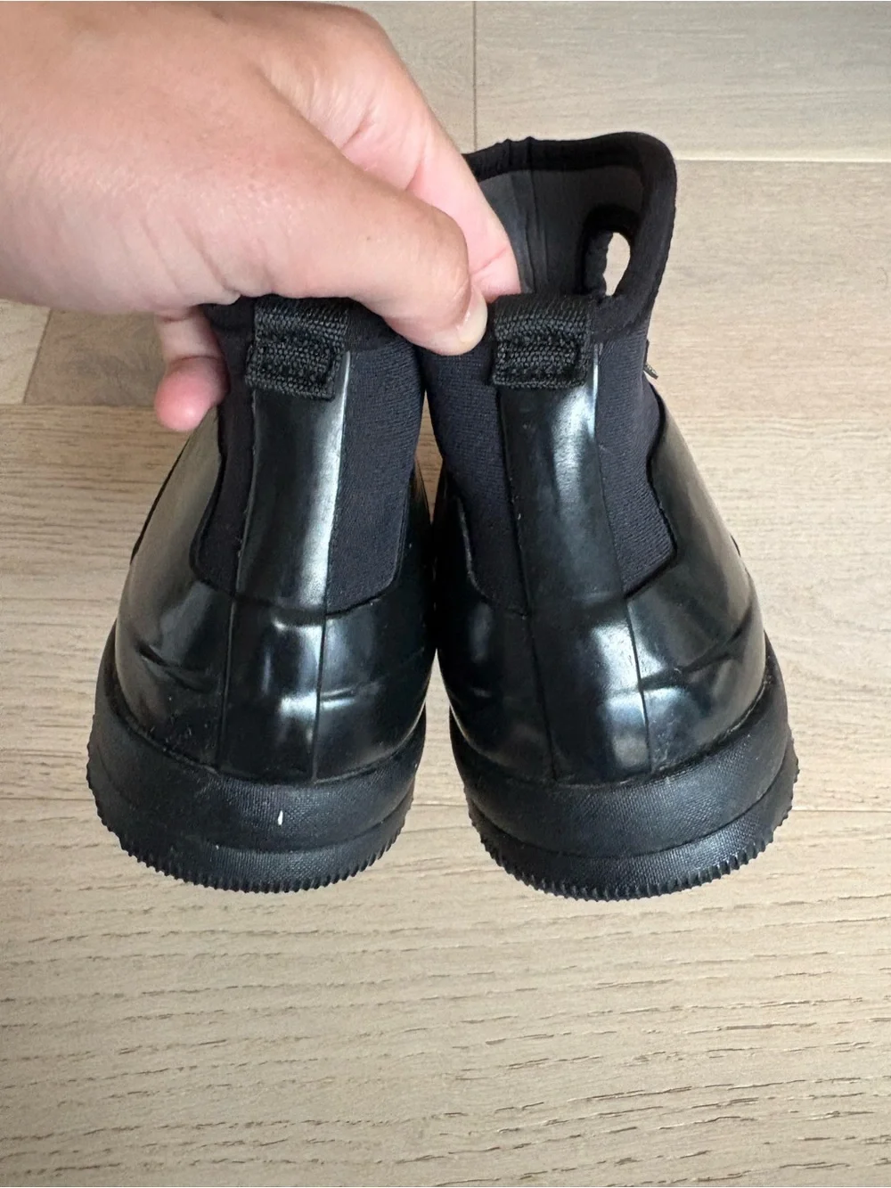 Bogs Black Waterproof Short Rain Boots with Pull Handles